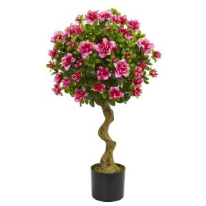 Künstlicher Formschnitt-Baum, Azalee, ca. 90 cm, Pink, 48 cm x 48 cm x 90 cm