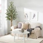 Olijfboom, kustplanten, 180 cm, grote kustelijke olijfboom in pot, kunstboom als echt, met natuurlijke houten stam en vruchten, voor woonkamer, slaapkamer, kantoor, decoratie