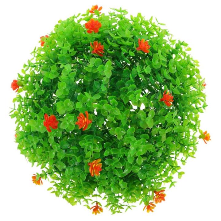 2St Dekorative Grasbälle für den Garten Eucalyptus Decoration Künstliche Pflanzenkugel künstlicher Formschnitt grüne Grasbälle Topiary-Kugeln Heimdekoration Kunstrasenball Pl