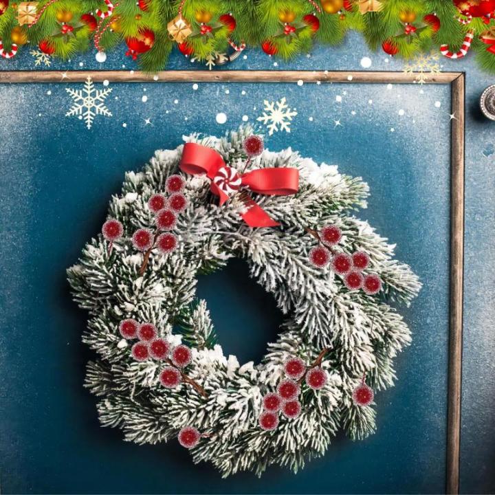 200 Stück Weihnachten Künstliche Holly Beeren Mini Weihnachten Gefrostete Beere Künstliche Früchte für Weihnachtsbaumschmuck Basteln Geschenken Weihnachtskranz Dekoration Heim