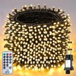 Lichtsnoer van 60 m, 1000 leds, 31 V, kerstverlichting voor buiten, met afstandsbediening, waterdicht, lichtketting met 8 modi en geheugen voor binnen, tuin, balkon, dennenboom, wa