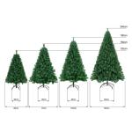 Kunstkerstboom 240 cm (diameter ca. 120 cm), 2,4 m kunstmatige groene dennenboom met 1500 takken, verwijderbaar inklapbaar en moeilijk ontvlambaar, kerstboom met metalen standaard 