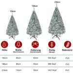 Kunstkerstboom, 150 cm, pvc, automatische kunstkerstboom met standaard, kunstkerstdecoratie, met flocking, sneeuw
