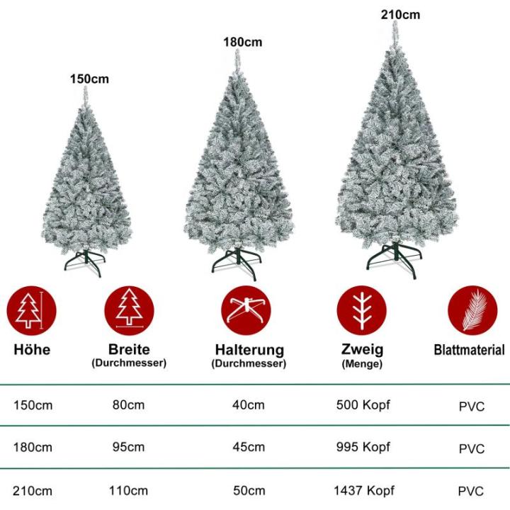 Kunstkerstboom, 150 cm, pvc, automatische kunstkerstboom met standaard, kunstkerstdecoratie, met flocking, sneeuw