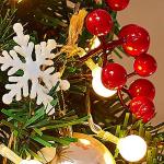 Mini Weihnachtsbaum Künstlich mit LED Beleuchtung Künstlicher Weihnachtsbaum Klein für Weinachtsdekorationen Tischplatte Tannenbaum Geschmückt Tisch Weihnachtsbaum mit Ornament