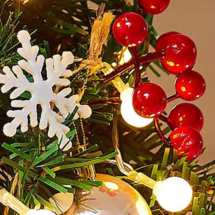 Mini Weihnachtsbaum Künstlich mit LED Beleuchtung Künstlicher Weihnachtsbaum Klein für Weinachtsdekorationen Tischplatte Tannenbaum Geschmückt Tisch Weihnachtsbaum mit Ornament