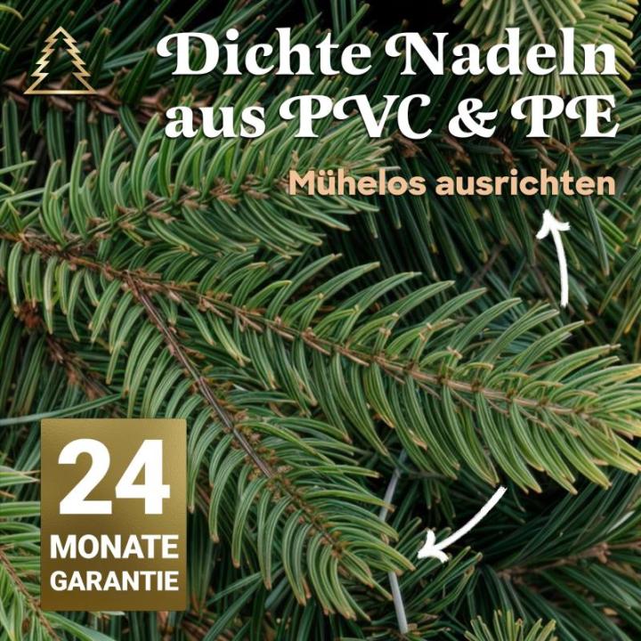 Kunstkerstboom, 180 cm, inclusief metalen standaard, natuurgetrouw met dichte takken, kunstkerstboom voor binnen en buiten, kunstkerstboom