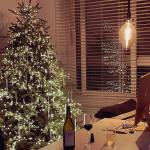 Hochwertiger Künstlicher Weihnachtsbaum für Zuhause, Büro, Party-Dekoration, Einfacher Aufbau, Faltbarer Sockel, mit Kristalldekoration(180cm/6ft)