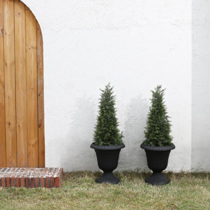 Kunstplant ceder 90 cm in pot, coniferen kunstmatig outdoor UV beschermd voor huis woonkamer tuin veranda decoratie (1 stuks)
