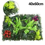 Decoratieve kunstmatige hekken 40 x 60 cm Kunstmatige Plant Gras Nep Plant Wandpanelen Kunstbloemen Hek Groene Bladeren Muur Hekken Outdoor Gesimuleerde Plant Wandpanelen Huis Tuin