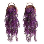 2 stuks kustelijke hangplanten, kustrankenplanten, kustplanten voor buiten, tarwegras-decoratie, geschikt voor binnen- en buitenwanddecoratie in tuinen