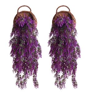 2 stuks kustelijke hangplanten, kustrankenplanten, kustplanten voor buiten, tarwegras-decoratie, geschikt voor binnen- en buitenwanddecoratie in tuinen