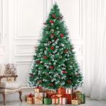 Kunstkerstboom, 180 cm, kunstdennenboom, met 1200 takken, incl. standaard voor kerstboom, kerstboom