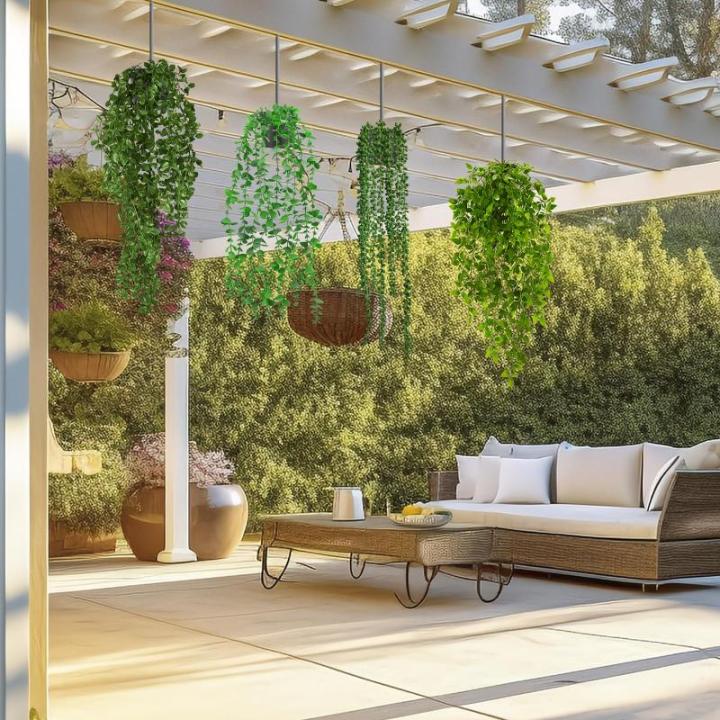 4 stuks kunsthangplanten, 55-80 cm hanger, met pot, kunststof hangende planten voor bruiloft, tuin, huis, balkon, decoratie