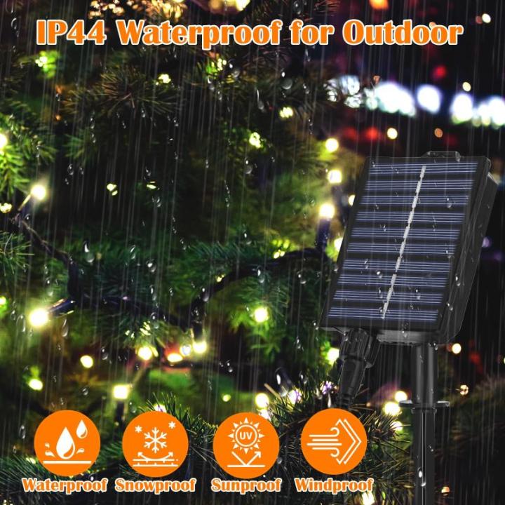 30m Solar Fairy Lights Buiten 300LED, 20 Modi Solar Fairy Lights Buiten met Afstandsbediening en Tijdcontrole, IP44 Buiten 30M 300 LED Bunt Farbwechsel RGB