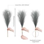 Kunstpampasgras, klein, kleur grijs, 5 stelen, 55 cm lengte, kunstmatig pampasgras, woonkamer, droogbloemen voor slaapkamer, bruiloft, boho-decoratie