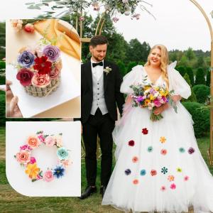 50 stuks mini-kunstbloemen om te knutselen, kunstbloemkoppen, decoratieve zijden bloemen, kunstbloemen, bloemendecoratie voor doe-het-zelf, thuis, scrapbooking, bruiloft, feest, th