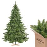 Kunstkerstboom 2,1 m, dennenboom met 760 takpunten en klapscherm, groene dennenboom met houten standaard, diameter 132 cm, extra grote boomdiameter