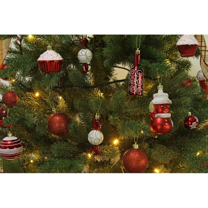 80-pack geassorteerde onbreekbare kerstbalversieringen set decoratieve Hangers met herbruikbaar handgeschenkpakket voor kerstboom