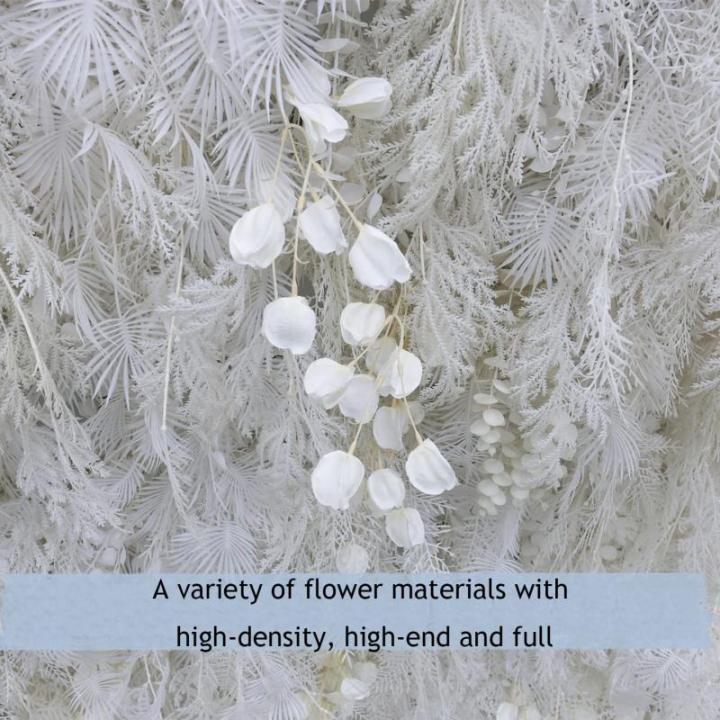 Weißer Raureif, Künstliche Blume, Hintergrund, Wandtuch, Hintergrund, Blumenwand, Blumenarrangement, Blumen-Wandpaneel-Set, Seiden-Hortensie-Blumenpaneel Für Fotohintergrund, Ho