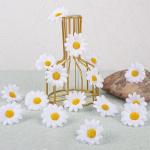 100 stuks , lentebloemen, decoratie, 4,5 cm, , madeliefjes, bloemkoppen, decoratie, bloemen, knutselen voor het decoreren van tuin, bruiloftsfeest, knutselen (wit)
