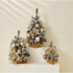 Mini-Weihnachtsbaum, silbergrau, 30 cm/45 cm/60 cm, Tischdekoration, für Zuhause und Büro, moderne kleine Weihnachtsbaumdekoration für festliche Präsentation (60 cm)