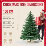 Kuro sagol Künstlicher Weihnachtsbaum Tannenbaum 150cm, Ø 80cm, 500 Spitzen, schwer entflammbar, realistischer Christbaum Tanne mit Ständer