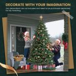 Nordmann Kunstkerstboom, pvc en PE, 180 cm, kunstdennenboom met houten standaard, verlichting led, vlamvertragend, automatische kerstboom, natuurgetrouwe kunstkerstboom