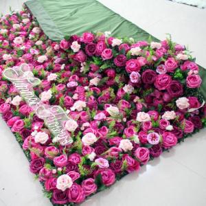 Lila Rosenblüten-Wand, Grünes Blatt, Blumenarrangement, Blumen-Wandpaneel-Set, Künstliche Wandblumen-Hintergrund, 3D-Seiden-Hortensien-Rosen-Blumenpaneel Für Fotohintergrund, Z