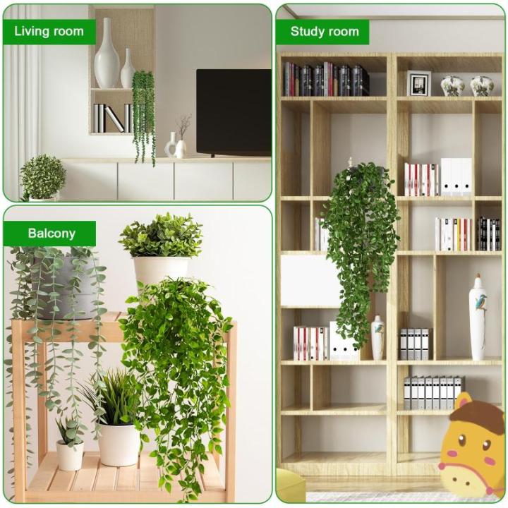 4 stuks kunsthangplanten, 55-80 cm hanger, met pot, kunststof hangende planten voor bruiloft, tuin, huis, balkon, decoratie