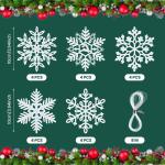 20 stuks sneeuwvlokken kerstboomdecoratie, kerstboomversiering, sneeuwvlokken, witte sneeuwvlokken, kerstboomversiering, hangende ornamenten voor kerstdecoratie