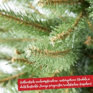 Kunstkerstboom, 220 cm, premium kwaliteit, met houten standaard, natuurgetrouw en dicht gevulde takken, kunstkerstboom