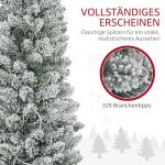 Kunstkerstboom, 180 cm, met 150 ledlampen, 329 takken, vlamvertragend, voor kerstfeest, binnen, groen + wit