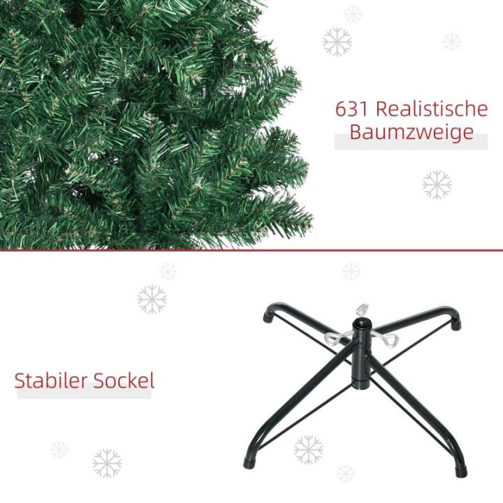 kerstboom met metalen standaard 631 takpunten groen Ø 81 x 210 h cm