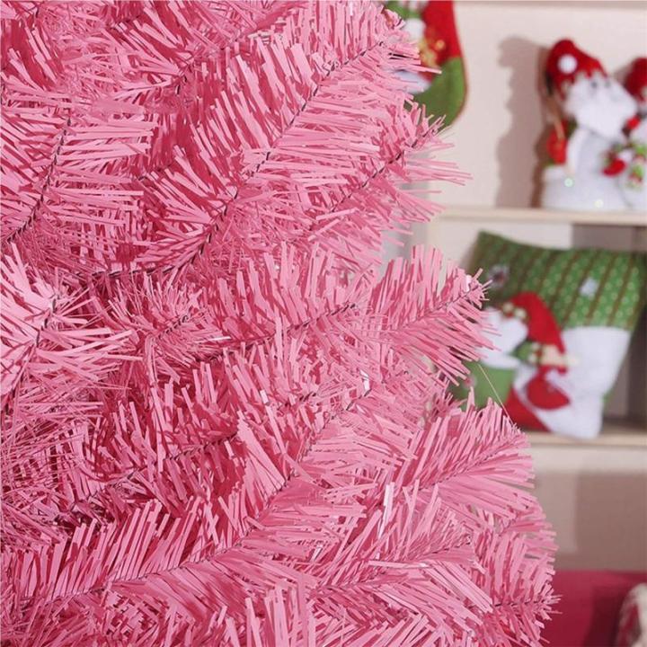 Leichter Tisch-Weihnachtsbaum mit Ständer for kleine Weihnachtsdekoration, PVC-Tannenbaum, Kleiner Weihnachtsbaum, mehrfarbiger künstlicher Weihnachtsbaum(Pink,90cm/3ft)