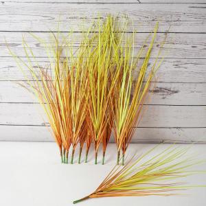 , verpakking van 8 stuks zoals echt kunstgras, kunstbossen, tarwegras, groen, outdoor, uv-bestendig, kunstgras voor thuis en tuin (8, geel oranje)