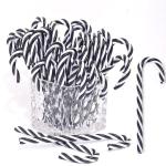 32 stuks kerstsnoepstok hangende ornamenten zwart en witte kerstboom hangende decoraties plastic gedraaide kruk ornamenten voor kerstambachten binnen buiten decor (15 cm geen gaten