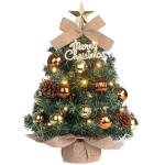 Mini kerstboom kleine kerstboom met verlichting LED tafel kerstboom klein kunstmatig versierd voor Kerstmis decoratie 60 cm