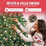 Kerstboom met verlichting, wintermagie serie, kunstkerstboom met kunstsneeuwcoating, 180 leds, 20 dennenappels, 367 takken en metalen standaard, van pvc, hoogte 150 cm