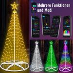 USB-kerstboom, metaal, grote kegelvorm, 250 leds, lichtboom met app, meerdere verlichtingsmodi, doe-het-zelf, muzieksynchronisatie, waterdicht, kerstverlichting, buitenlichtketting
