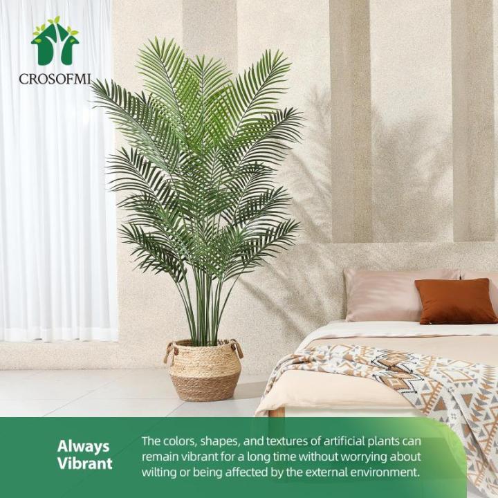 Kunstpalm, 170 cm, grote kunstplant in pot, kunststof palm, ziet eruit als een echte plant, decoratie voor woonkamer, balkon, slaapkamer, kantoor, cadeau voor een housewarming (2 s