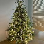 Hochwertiger Künstlicher Weihnachtsbaum für Zuhause, Büro, Party-Dekoration, Einfacher Aufbau, Faltbarer Sockel, mit Kristalldekoration(180cm/6ft)