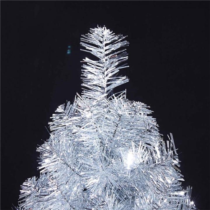 Leichter Tisch-Weihnachtsbaum mit Ständer for kleine Weihnachtsdekoration, PVC-Tannenbaum, Kleiner Weihnachtsbaum, mehrfarbiger künstlicher Weihnachtsbaum(Silver,60cm/2ft)