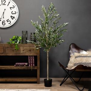 Kunstmatige olijfboom 180 cm kunstplant boom Olea kunstboom hoge stam