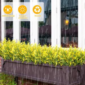 Kunstplanten, in pot, net als echte UV-bestendig, 10 bundels nepbloemen, kunstbalkonplanten, struiken, decoratie, , lavendel voor tafel, huis, tuin, decoratie (jaune)