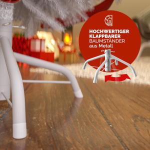 Kerstboom Kunstboom 350 Tips Metalen Voet 150 cm PVC Dichte Takken Kerstboom Wit