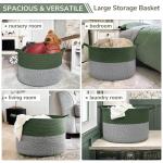 Opbergmand voor kinderkamer, wasmand voor kinderen, grote kerstboommand, mand voor dekens, babyspeelgoed, gevlochten mand, 55 x 35 cm, olijfgroen