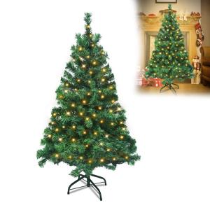 Kunstkerstboom van pvc, 120 cm, met verlichting, 120 lampen, led-dennenboom, kunstkerstboom met metalen standaard, voor kerstdecoratie