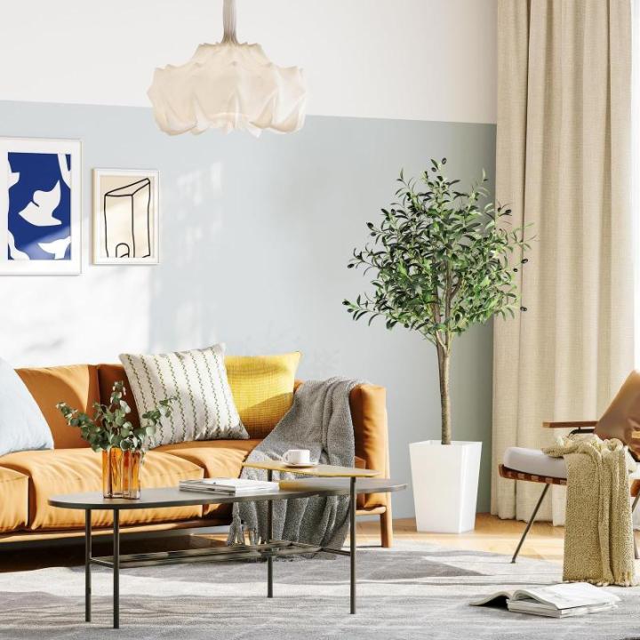 Olijfboom, kunstplant, 150 cm, grote kunstolijfboom, kunstboom, net echt voor woonkamer, slaapkamer, kantoor, decoratie
