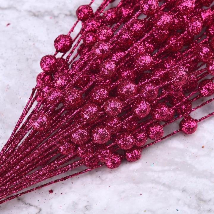 150 Stück Künstliche Weihnachtsbeeren-Picks, Glitzernde Beerenzweige für Winter, Weihnachten, Küche, Party, Tafelaufsatz, Blumendekoration (1)